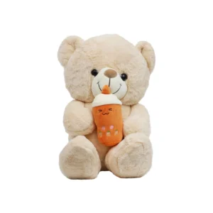 Large Teddy Bear With Feeder-Cream