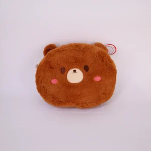 Teddy Face Cushion-Dark Brown